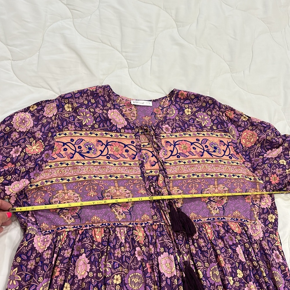 Loose Fitting Floral Boho Style Rayon Dress NWT - Picture 7 of 12